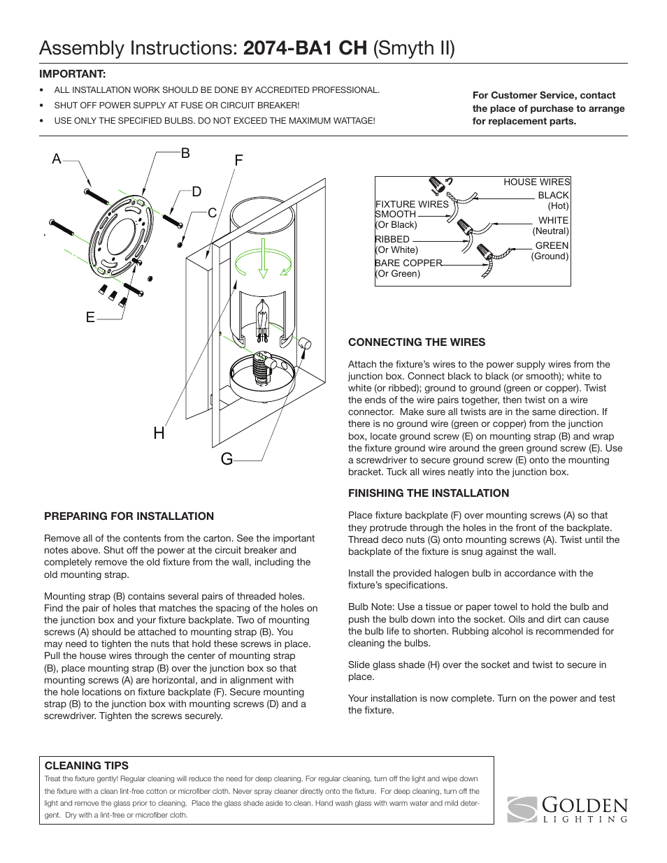 Golden Lighting 2074-BA1 CH User Manual | 1 page