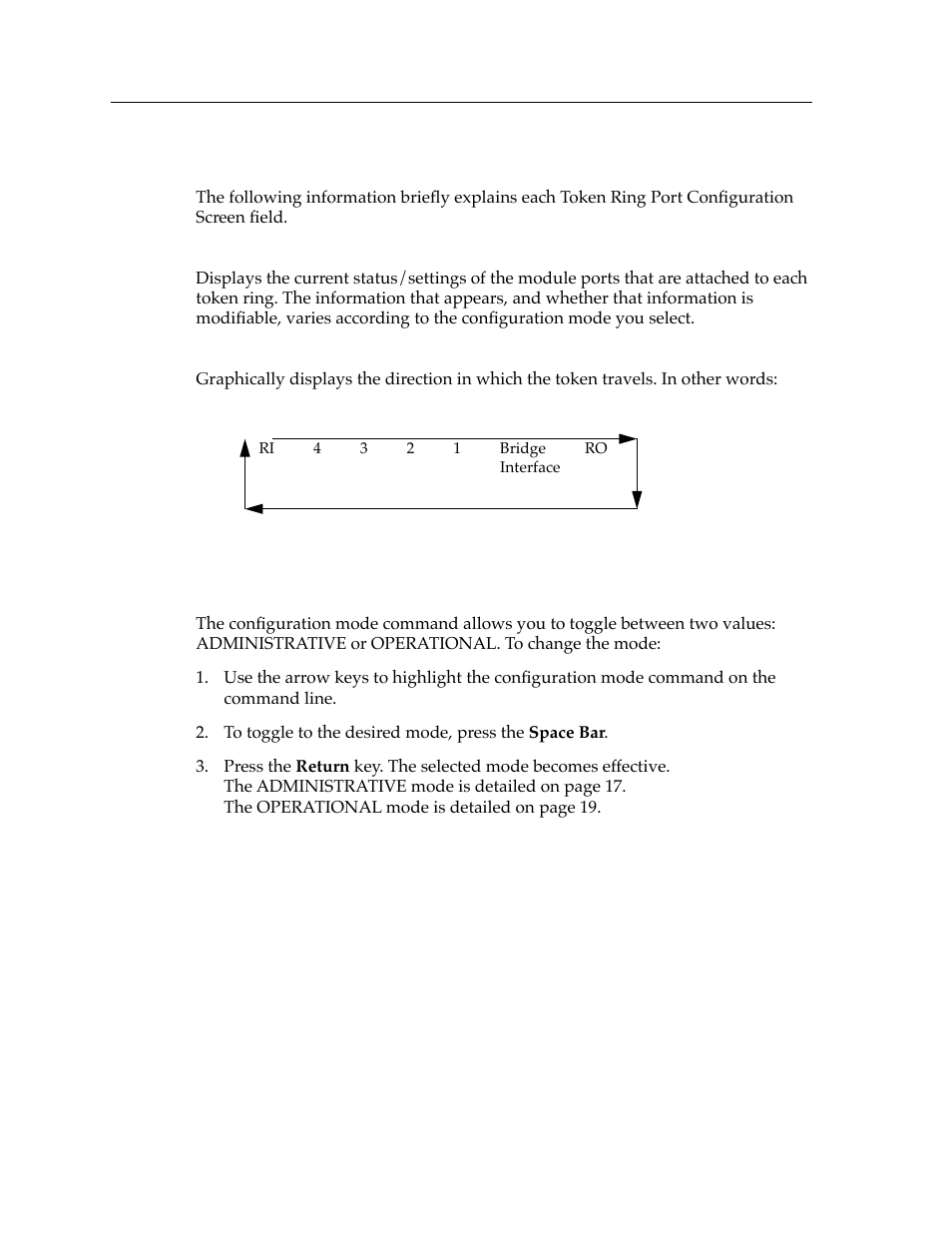 Token ring port configuration screen fields | Cabletron Systems Expansion module 9T122-08 User Manual | Page 18 / 36