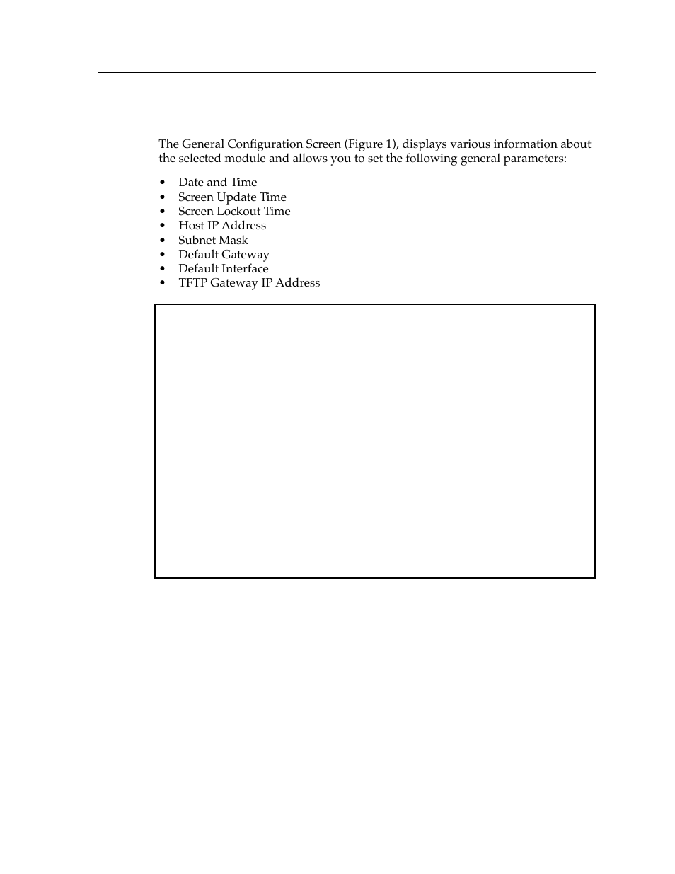 General configuration screen | Cabletron Systems Expansion module 9T122-08 User Manual | Page 5 / 36