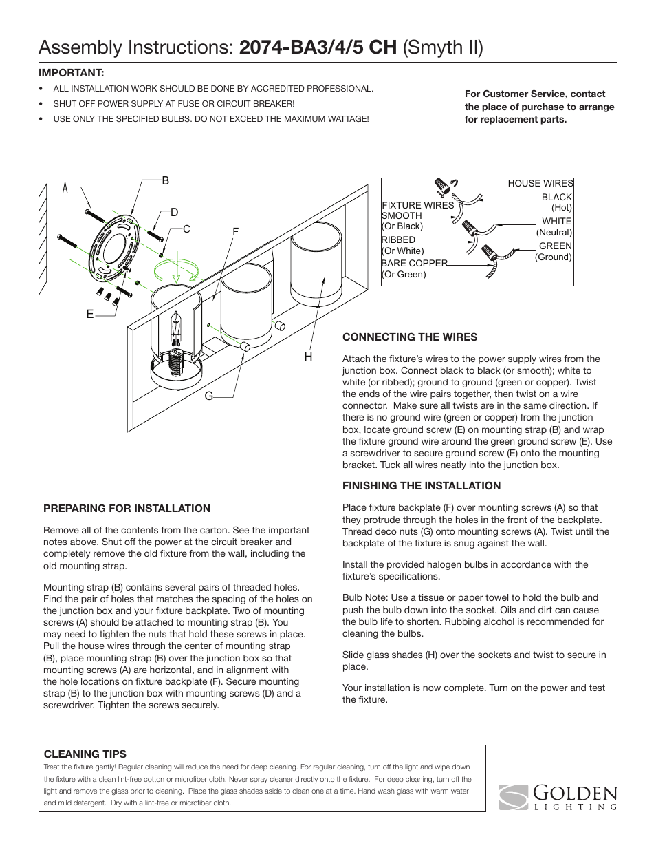 Golden Lighting 2074-BA5 CH User Manual | 1 page