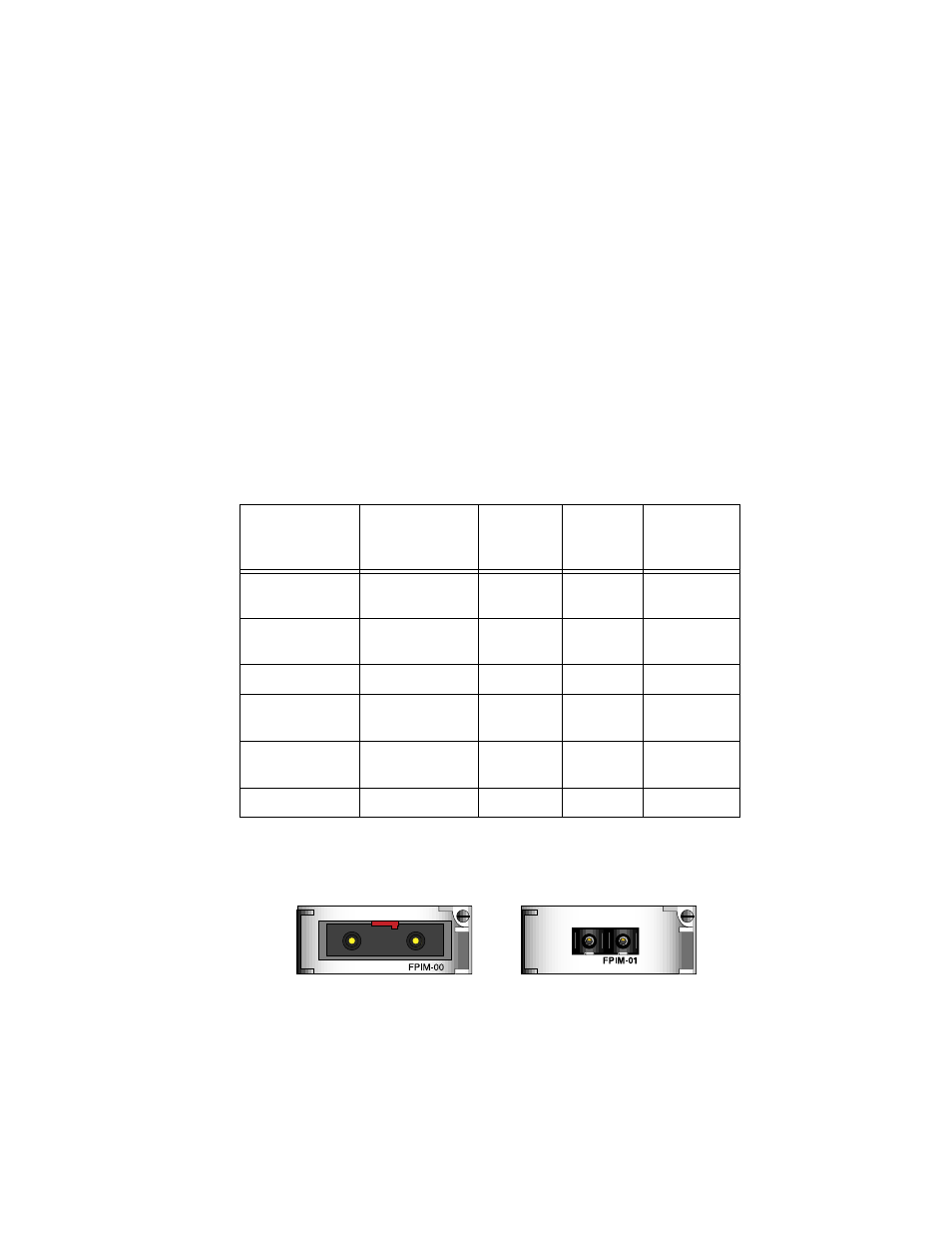 Fpim specifications, A.1 fpim-00 and fpim-01, Appendix a | Appendix a fpim specifications | Cabletron Systems HSIM-F6 User Manual | Page 71 / 74