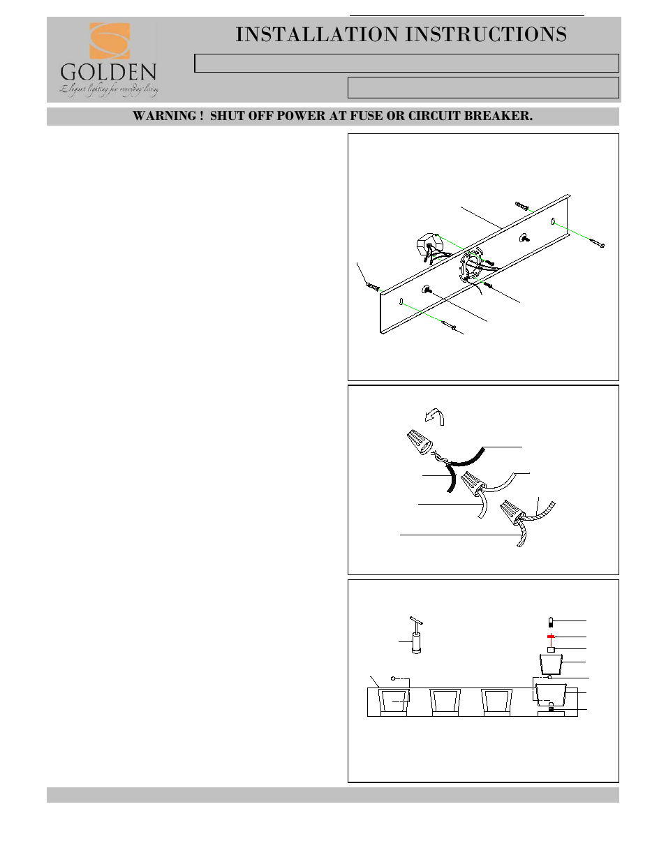 Ac d e b, Installation instructions | Golden Lighting 3030-BA4 CH User Manual | Page 2 / 2