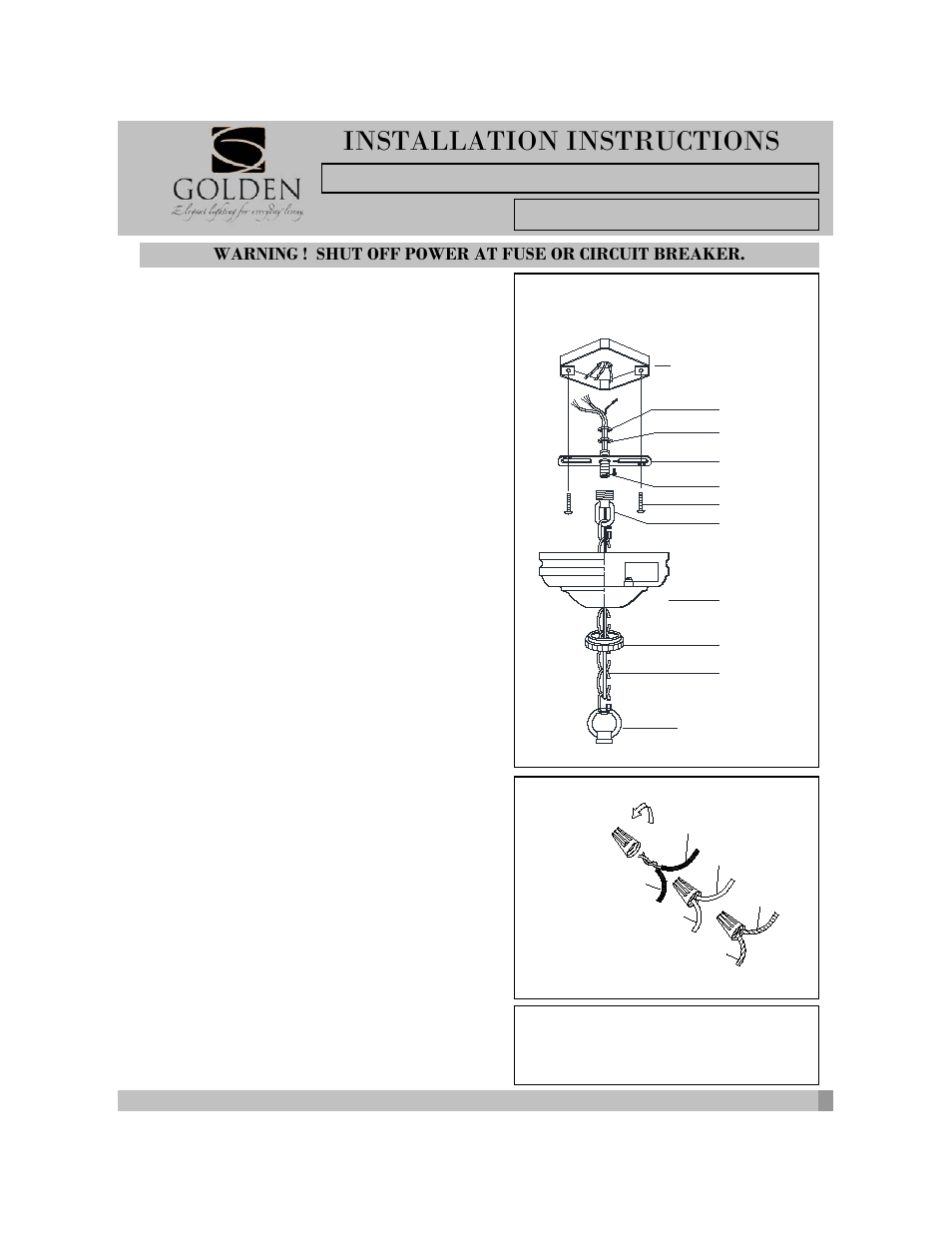 3071-3p ii, Installation instructions | Golden Lighting 3071-6 GG User Manual | Page 3 / 3