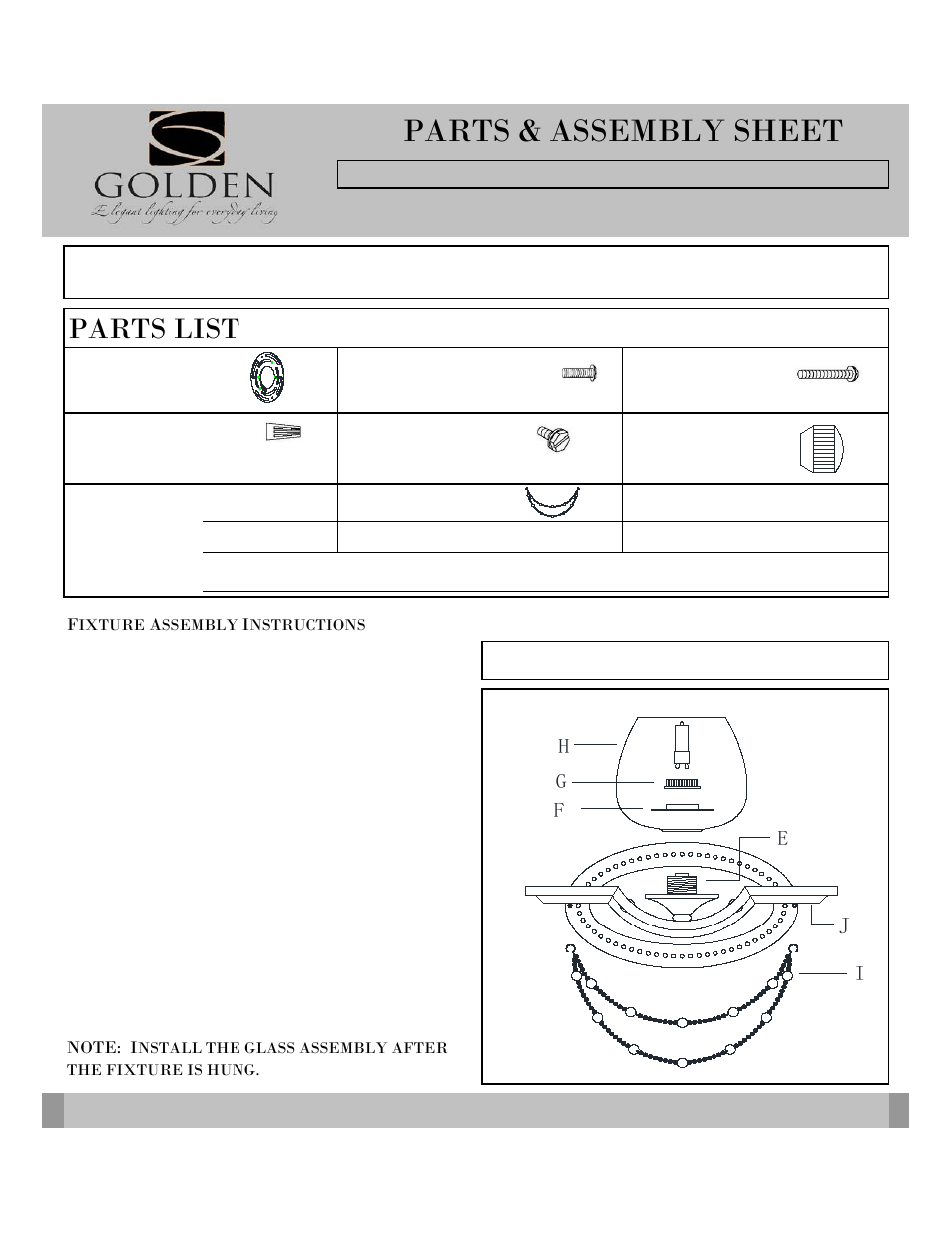Golden Lighting 3071-BA1 GG User Manual | 2 pages