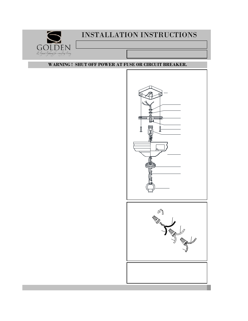 3071-m3-ii, Installation instructions | Golden Lighting 3071-M3 GG User Manual | Page 3 / 3