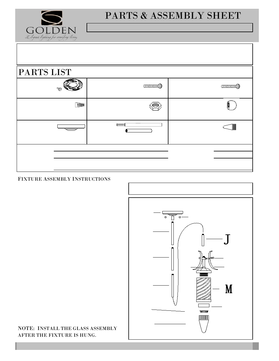 Golden Lighting 3082-M1L PW User Manual | 2 pages