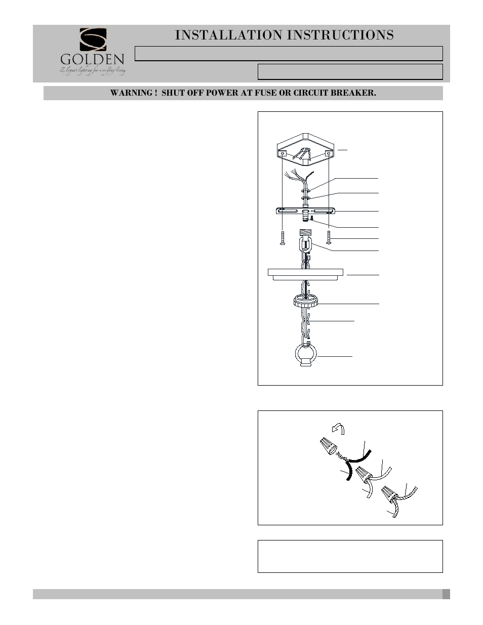3086-m1l,3p,4p ch, Installation instructions, Ac b | Junction box (ceiling) | Golden Lighting 3086-3P CH User Manual | Page 3 / 3