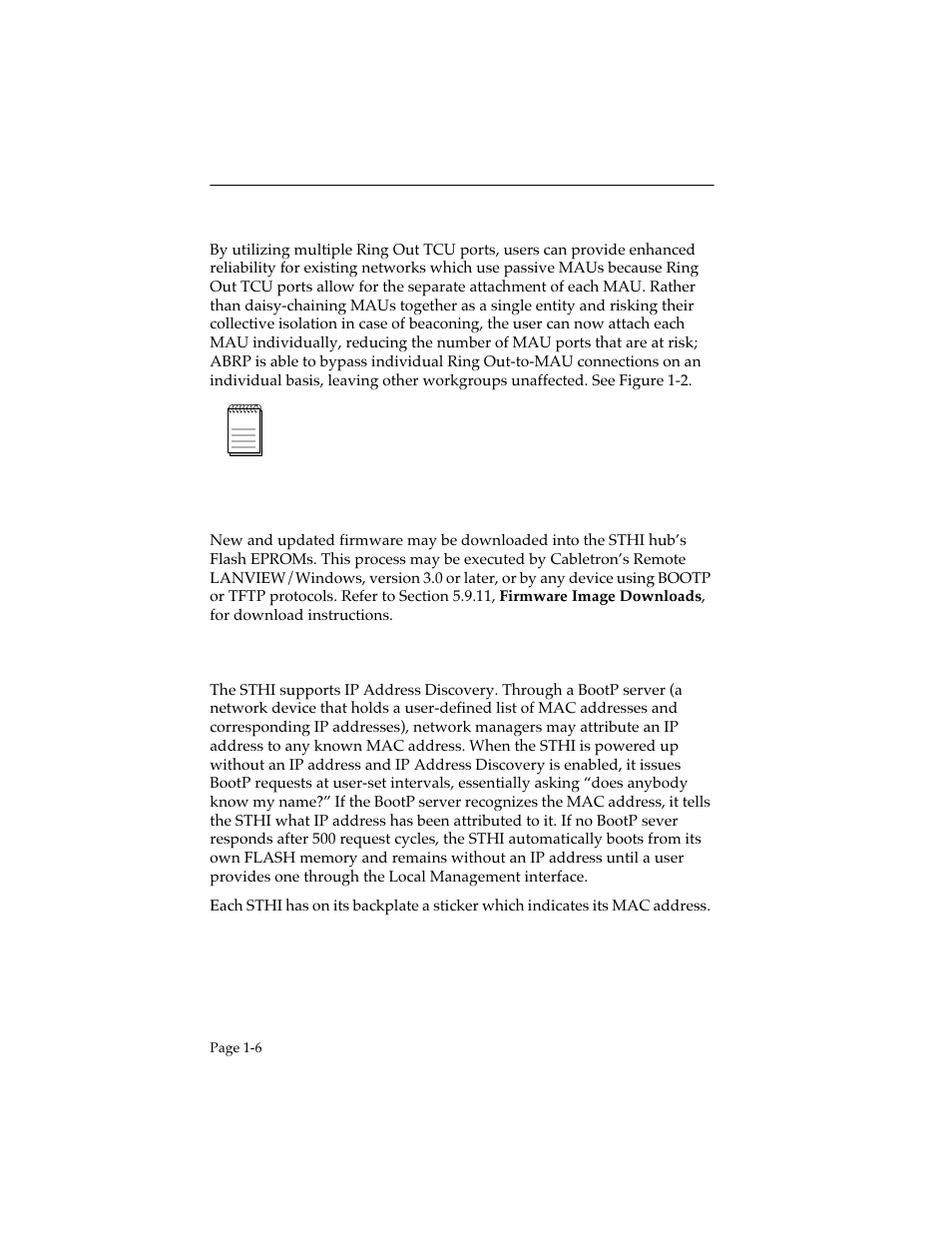 Improved protection from beaconing, 7 flash downloads, 8 ip address discovery | Flash downloads -6, Ip address discovery -6 | Cabletron Systems STHI User Manual | Page 15 / 77