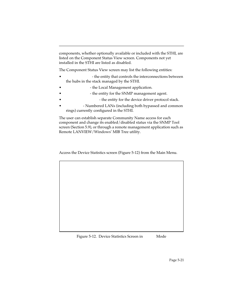 8 the device statistics screen, The device statistics screen -21 | Cabletron Systems STHI User Manual | Page 56 / 77
