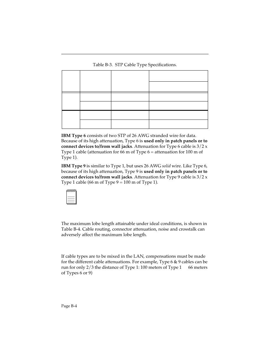 B.2.2 stp lobe lengths, B.2.3 mixed stp cable types | Cabletron Systems STHI User Manual | Page 76 / 77