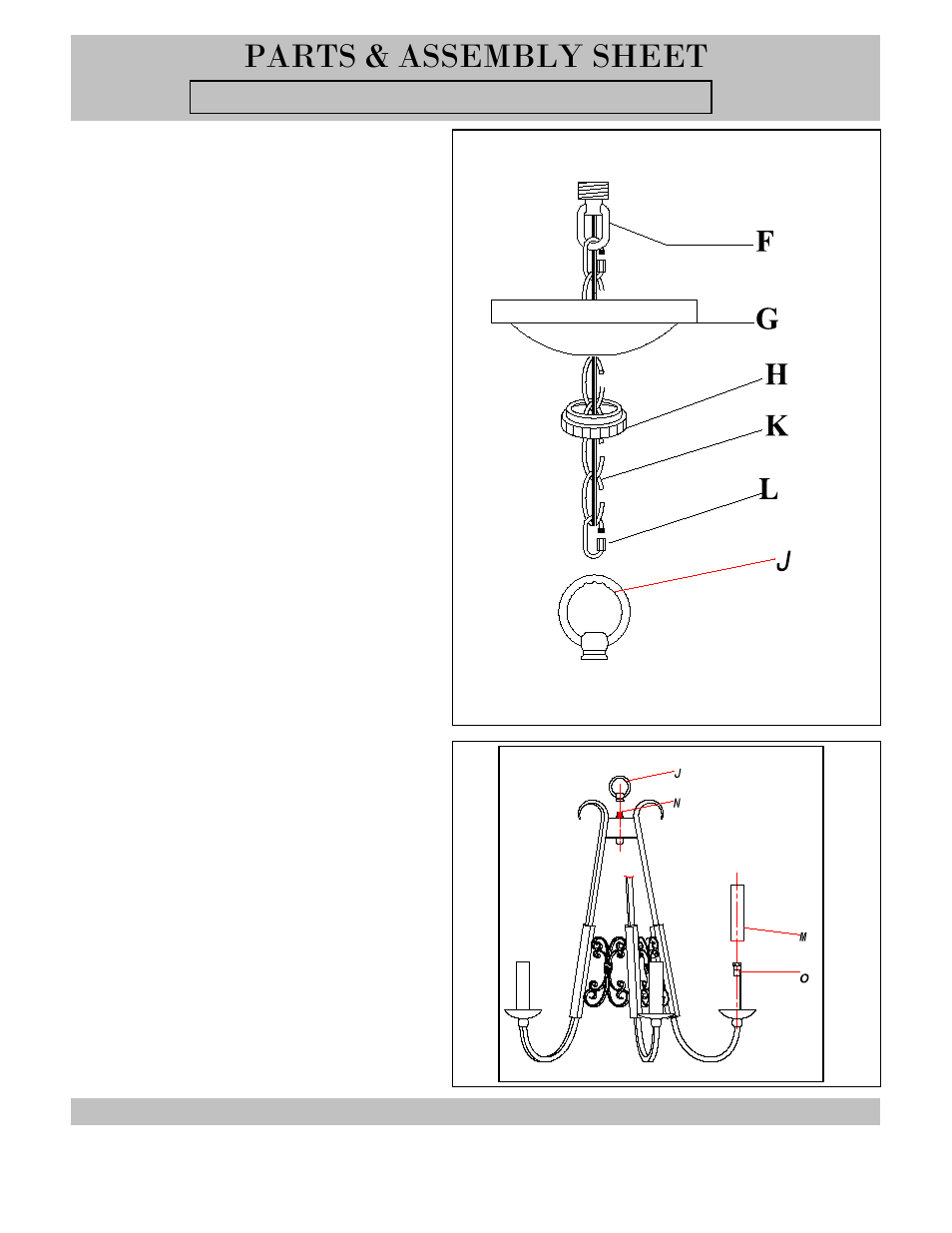 Parts & assembly sheet | Golden Lighting 3281-5 BI User Manual | Page 2 / 3