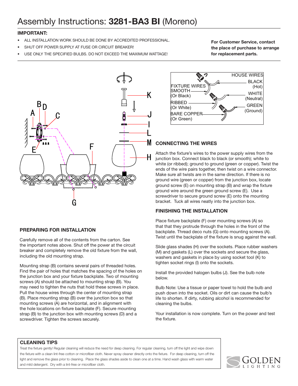 Golden Lighting 3281-BA3 BI User Manual | 1 page