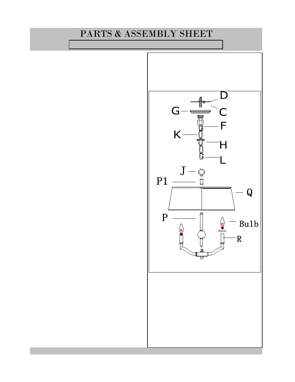 3500-sf-b, Parts & assembly sheet | Golden Lighting 3500-SF AB User Manual | Page 2 / 4