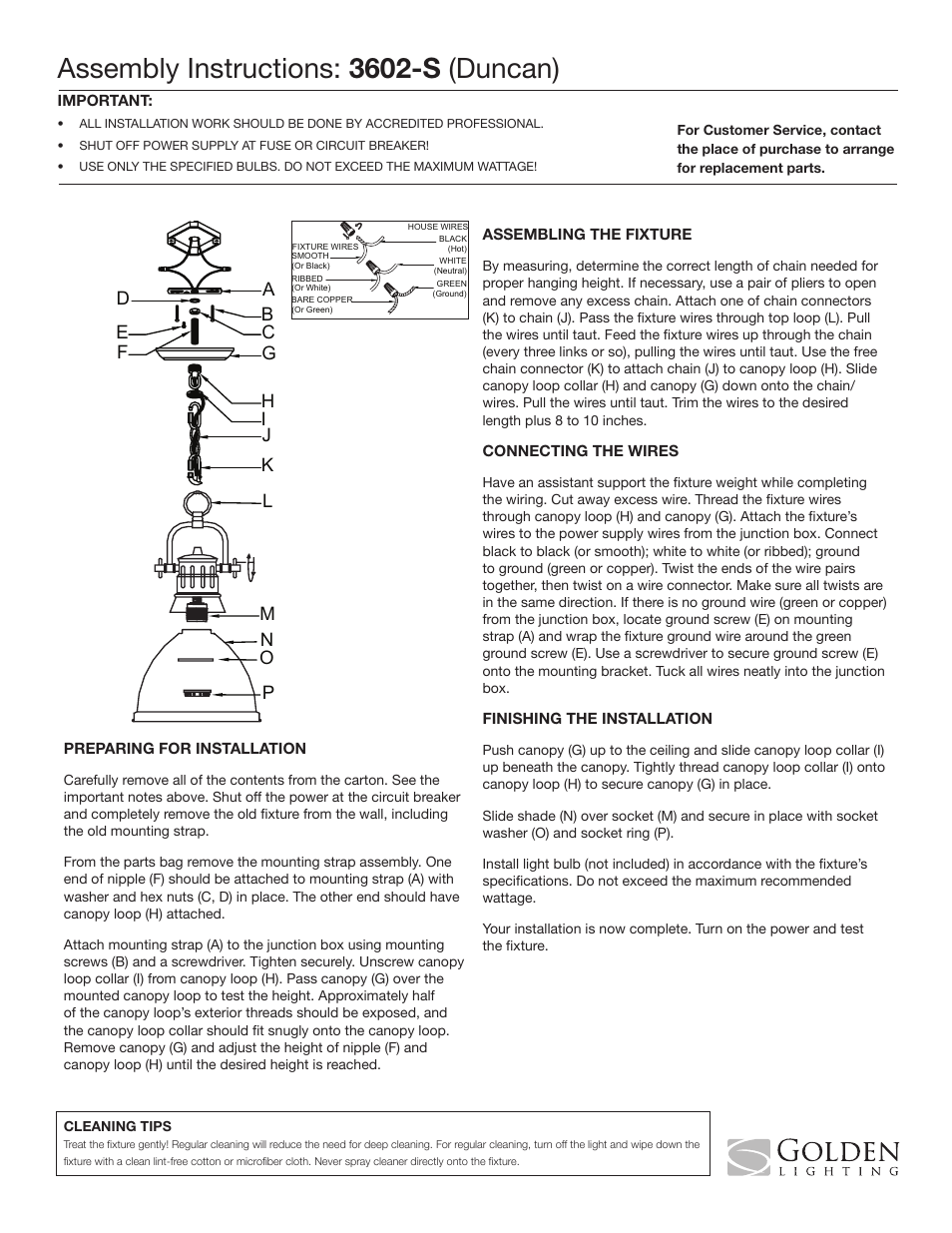 Golden Lighting 3602-S PW-SF User Manual | 1 page