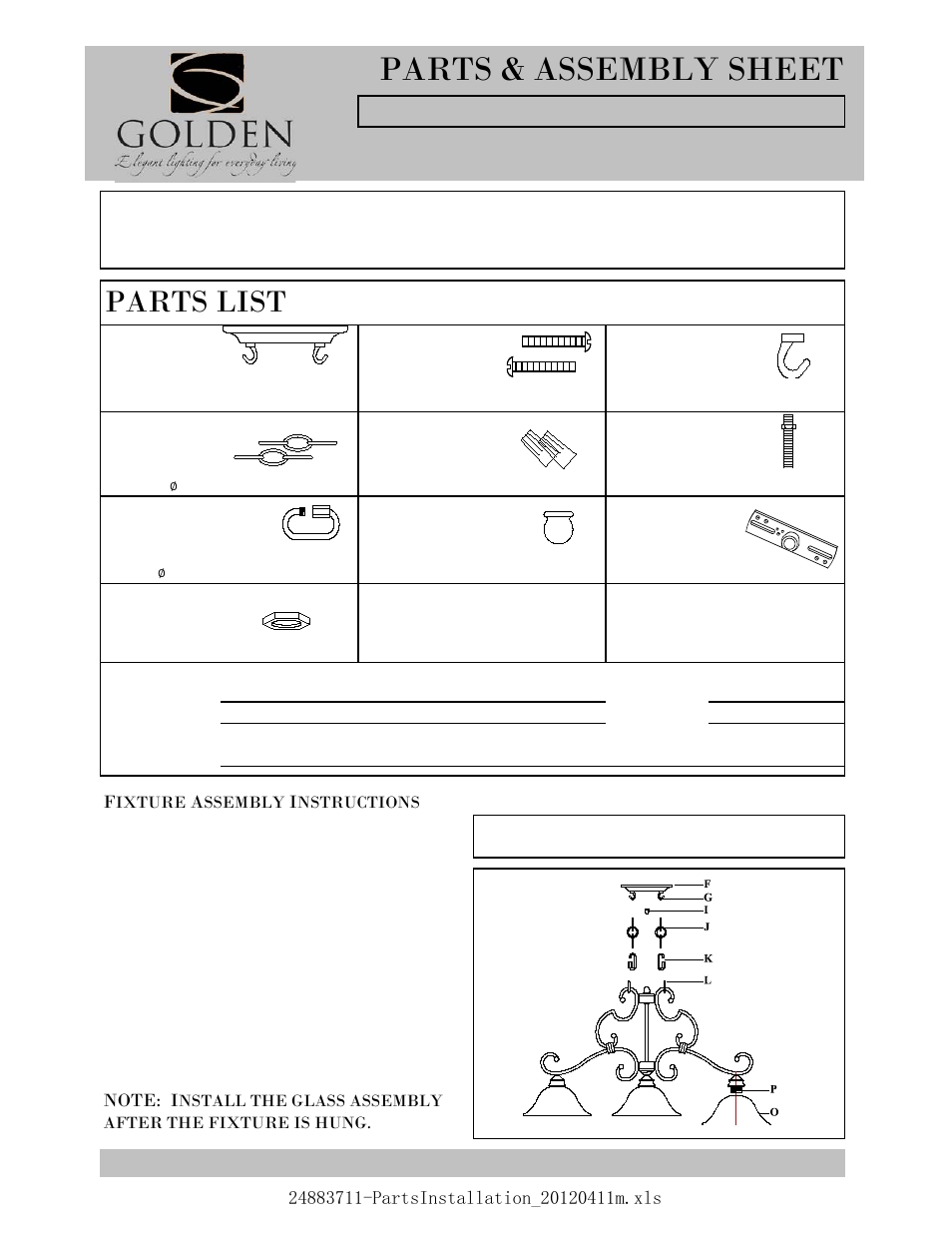 Golden Lighting 3711-10 CB User Manual | 3 pages