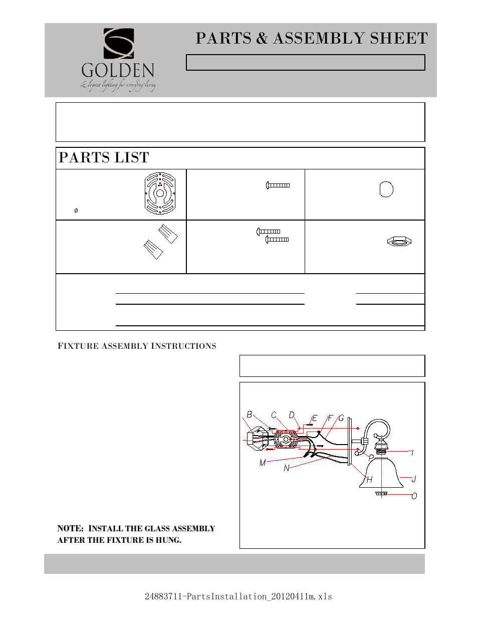 Golden Lighting 3711-1W CB User Manual | 2 pages