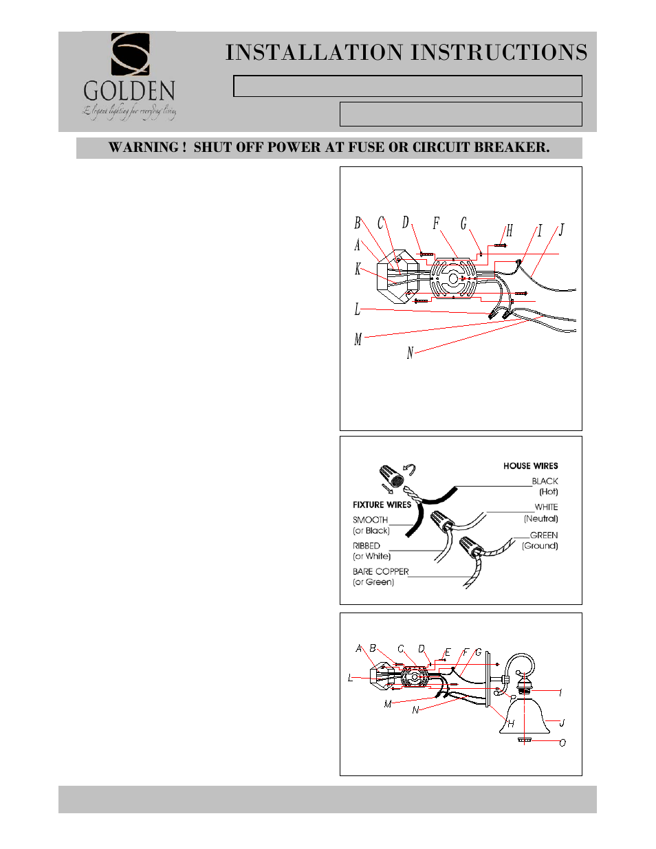 2488-ba1-i, Installation instructions | Golden Lighting 3711-1W CB User Manual | Page 2 / 2