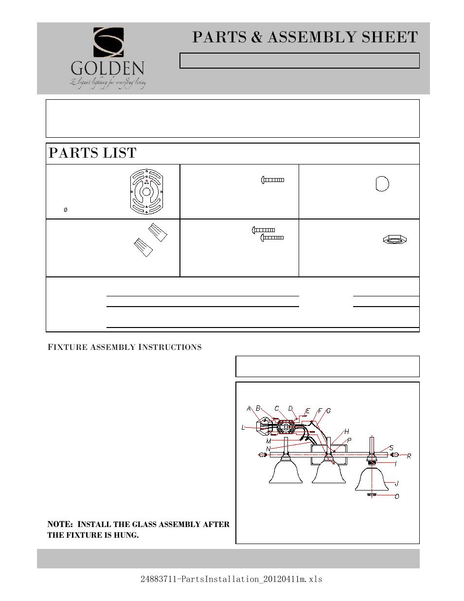 Golden Lighting 3711-BA3 CB User Manual | 2 pages