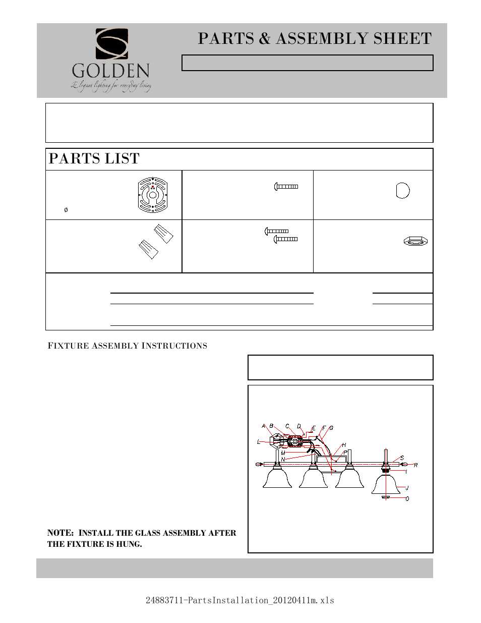 Golden Lighting 3711-BA4 CB User Manual | 2 pages