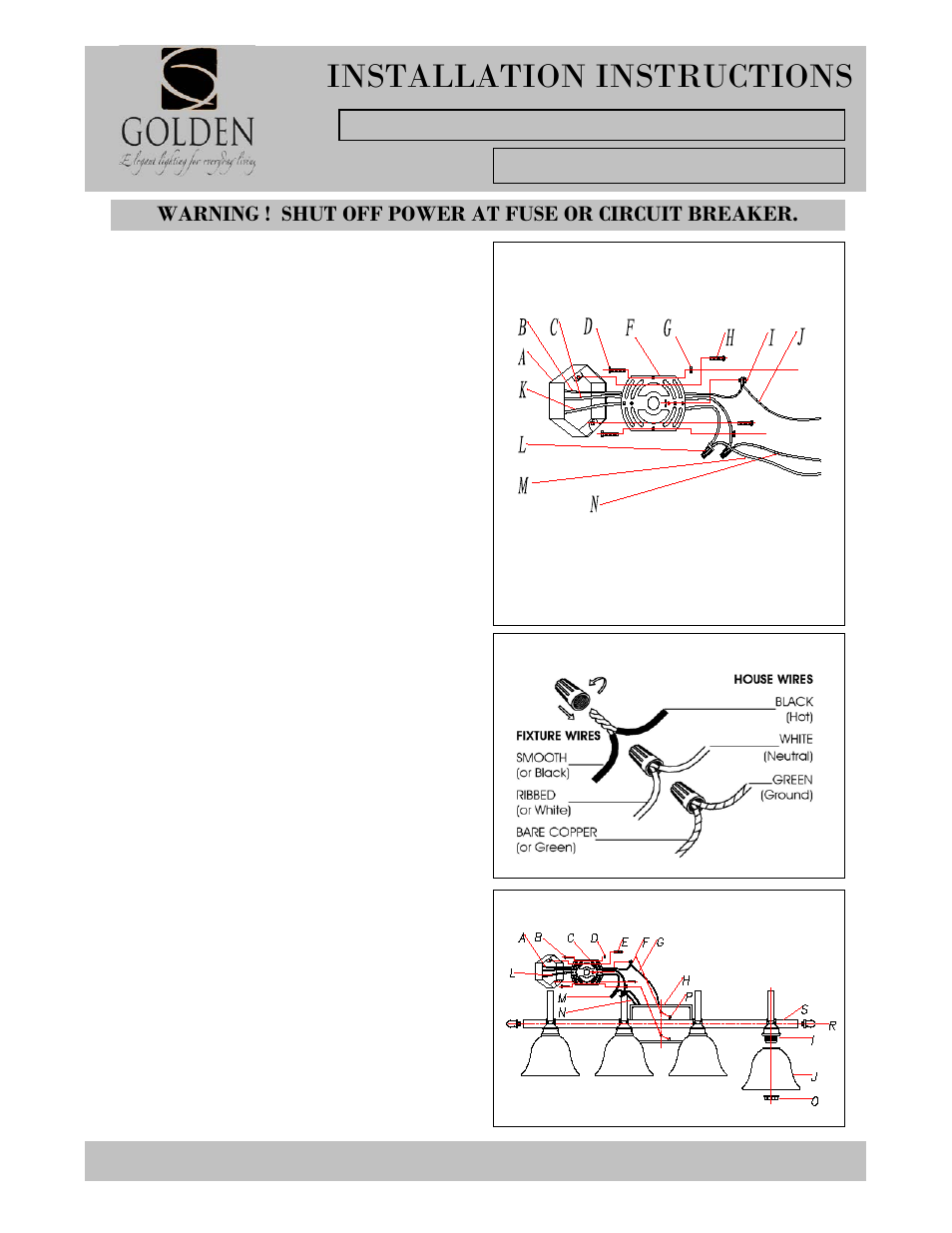 2488-ba4-i, Installation instructions | Golden Lighting 3711-BA4 CB User Manual | Page 2 / 2