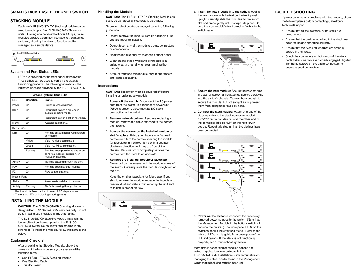 Cabletron Systems ELS100 User Manual | 2 pages