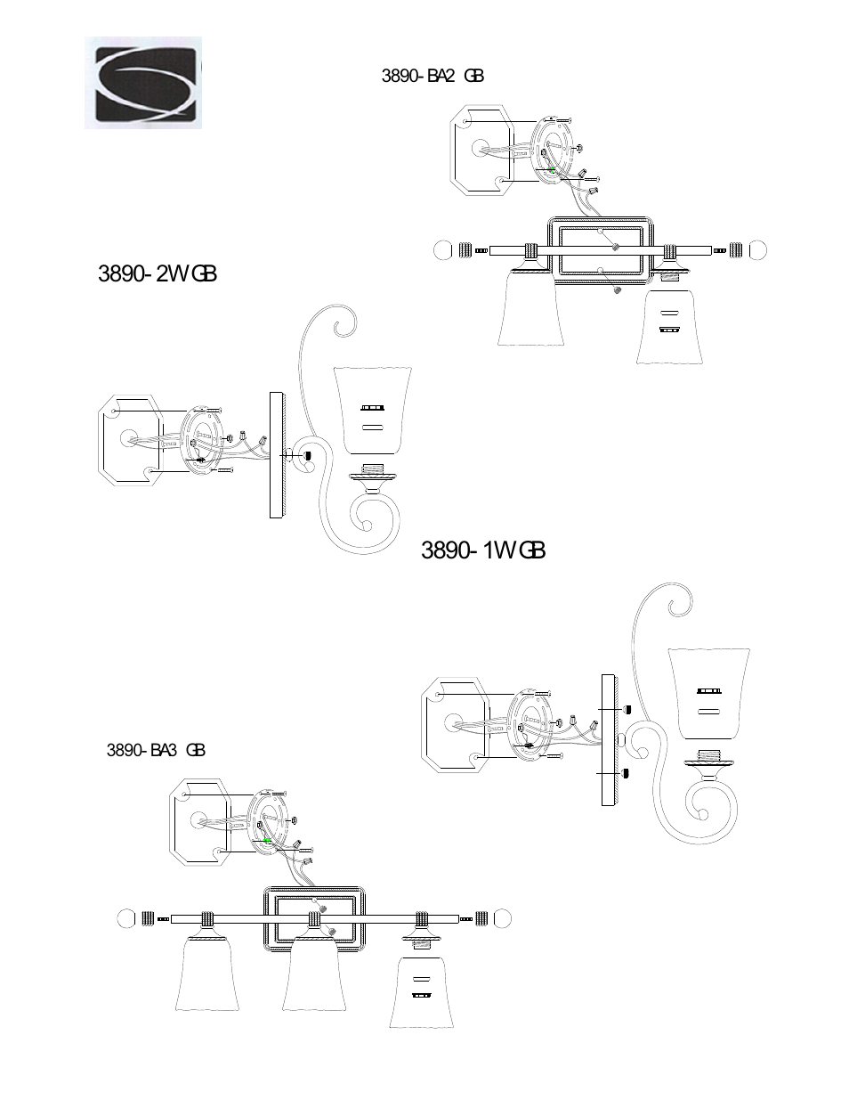Golden Lighting 3890-BA3 GB User Manual | Page 2 / 2