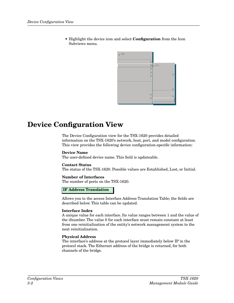 Device configuration view, Device conþguration view -2, Device conþguration view | Cabletron Systems TSX-1620 User Manual | Page 31 / 46