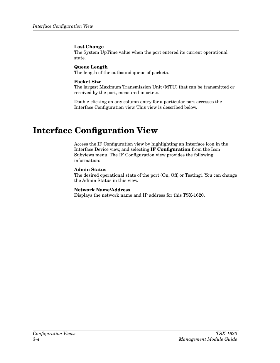 Interface configuration view, Interface conþguration view -4, Interface conþguration view | Cabletron Systems TSX-1620 User Manual | Page 33 / 46
