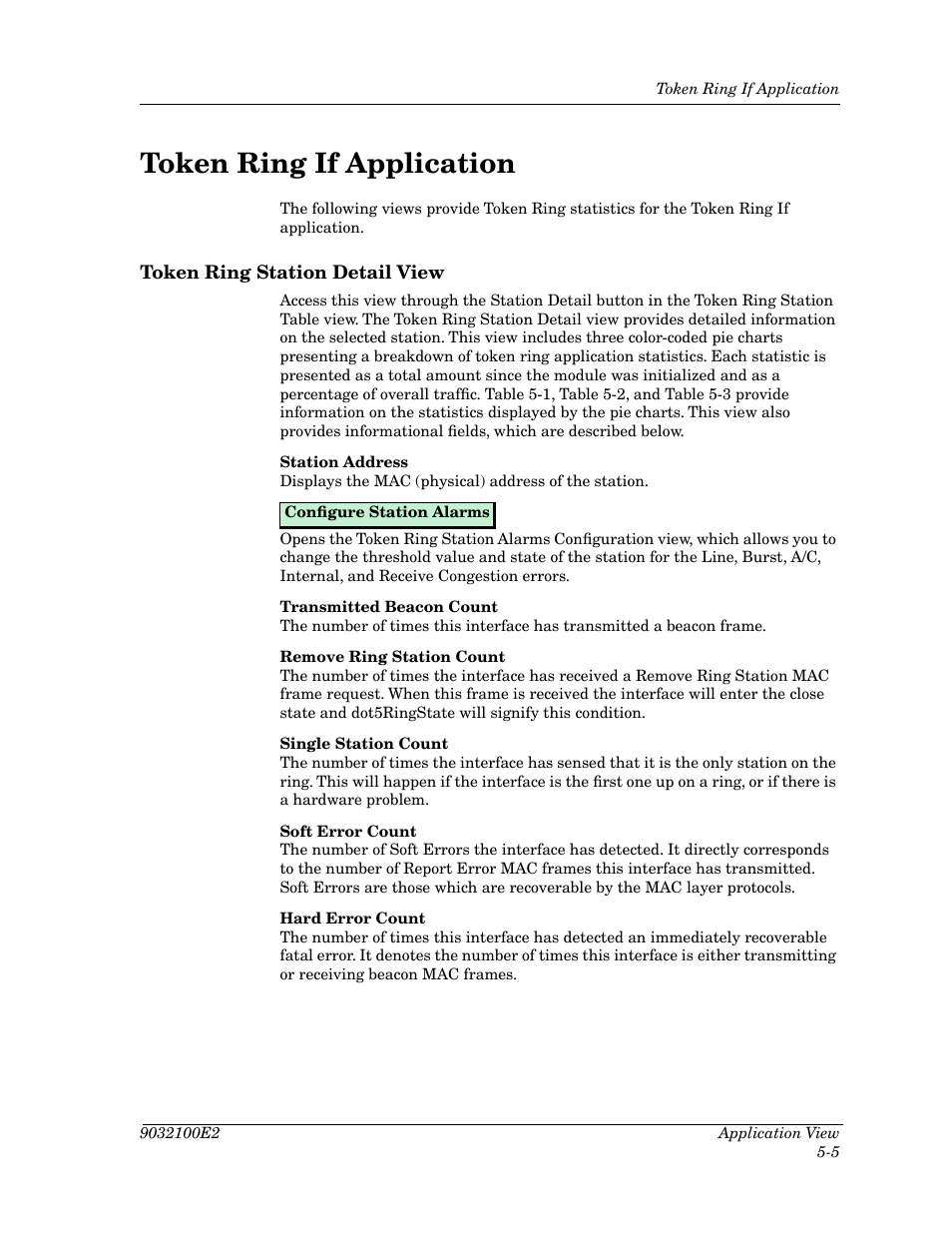 Token ring if application, Token ring station detail view, Token ring if application -5 | Token ring station detail view -5 | Cabletron Systems TSX-1620 User Manual | Page 40 / 46