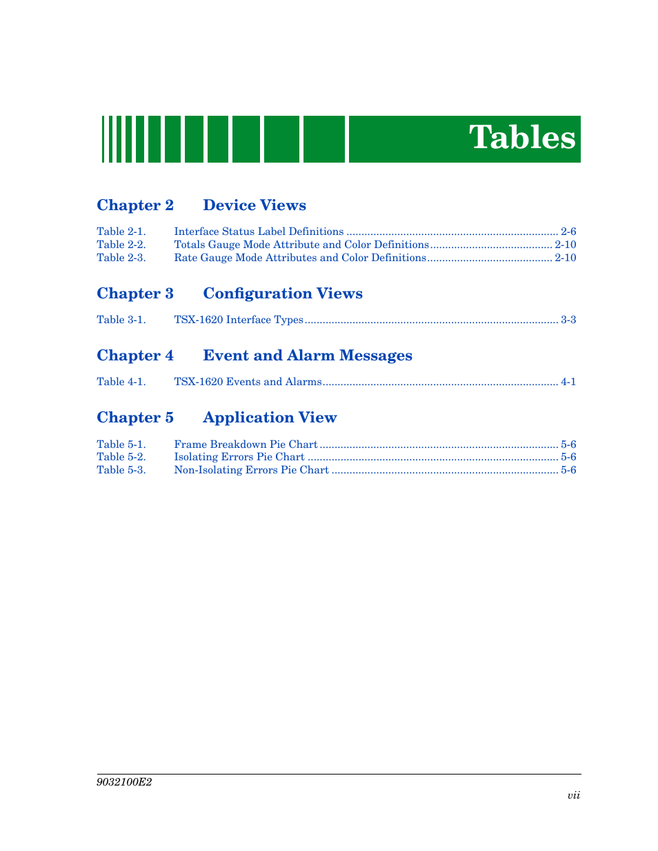 Tables | Cabletron Systems TSX-1620 User Manual | Page 8 / 46