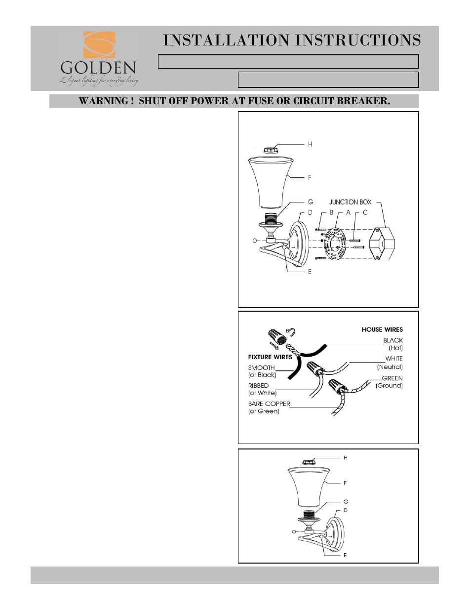 Golden Lighting 4002-1W RSB User Manual | 2 pages