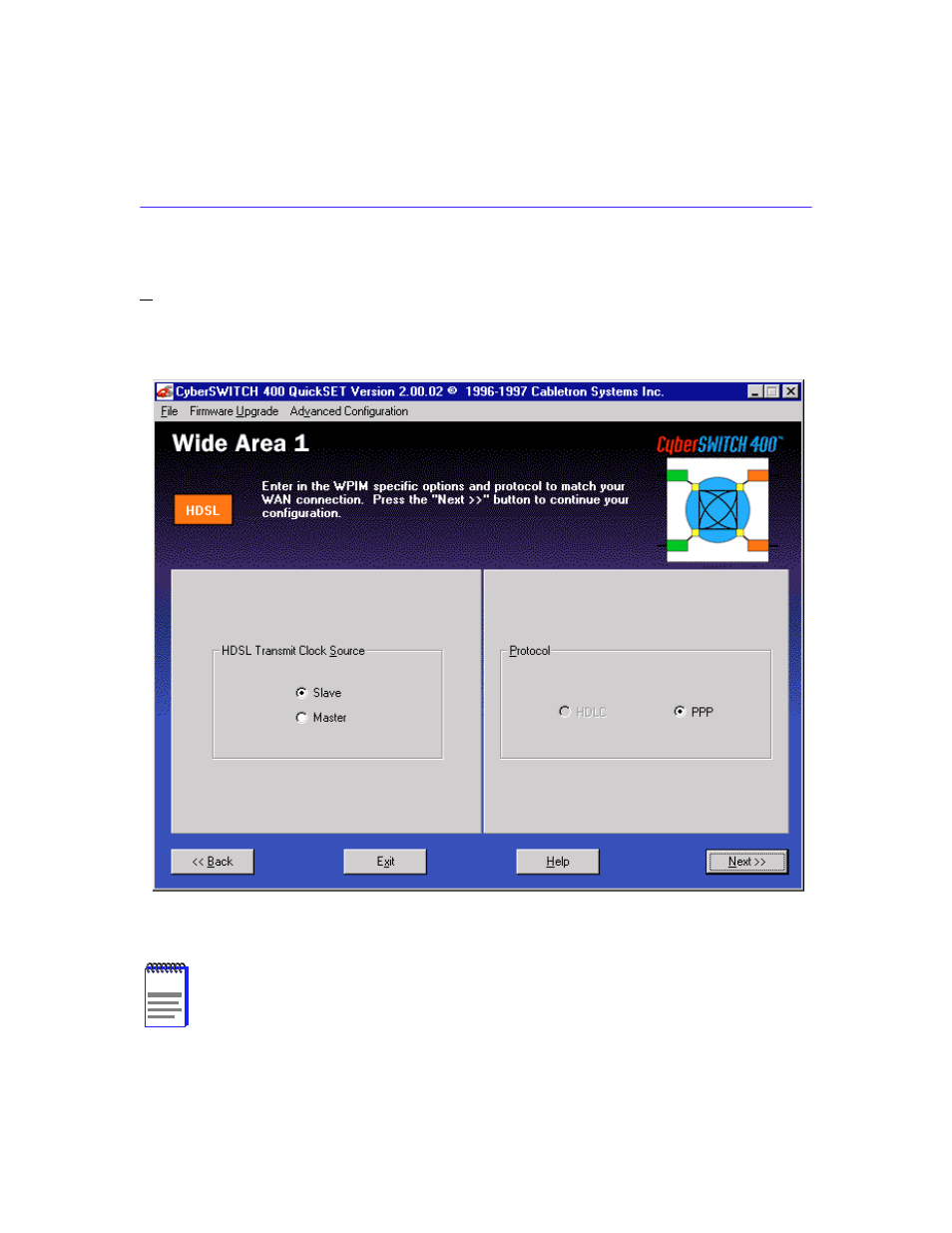 Wide area hdsl configuration window | Cabletron Systems Cabletron CyberSWITCH CSX400 User Manual | Page 107 / 275