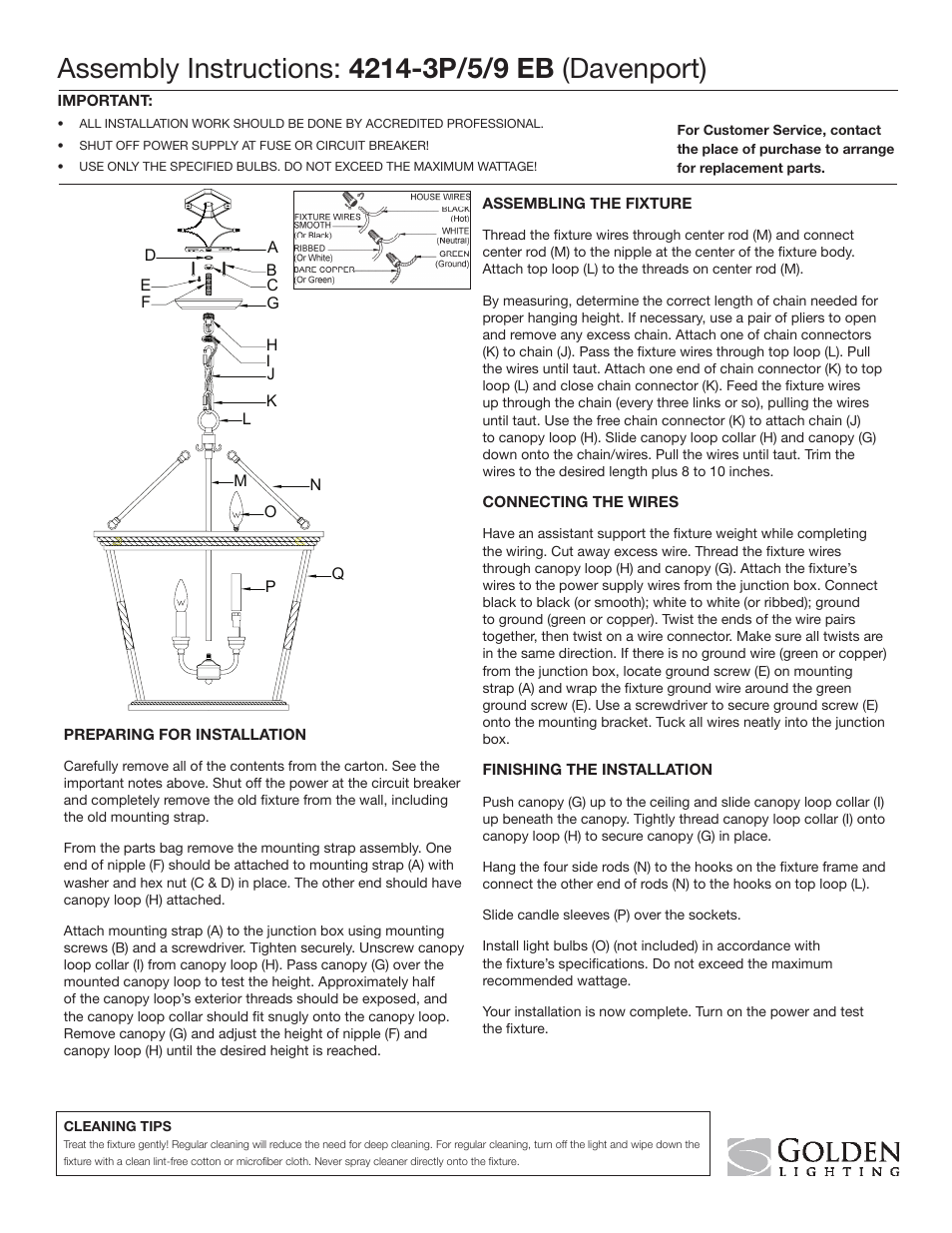 Golden Lighting 4214-3P/5/9 EB User Manual | 1 page