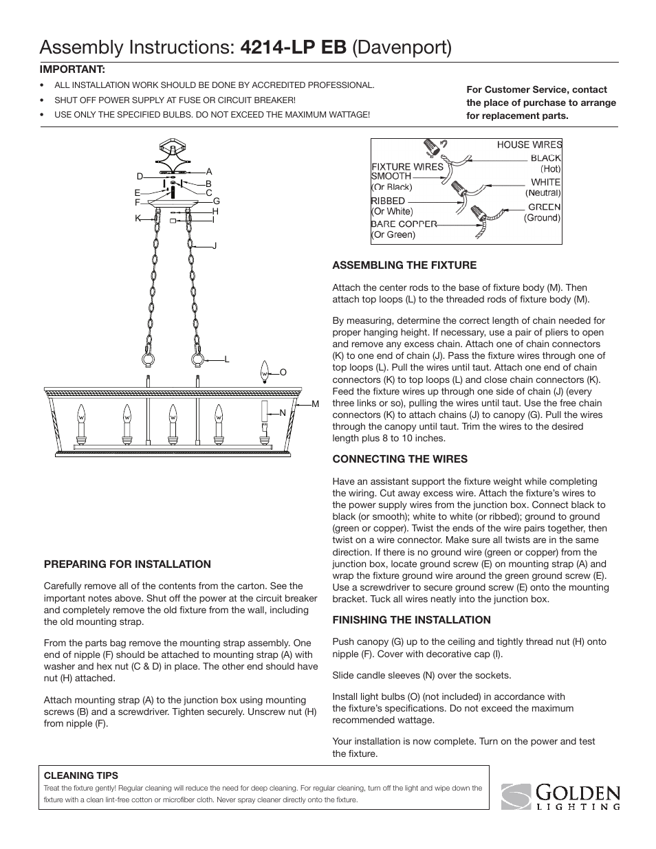 Golden Lighting 4214-LP EB User Manual | 1 page