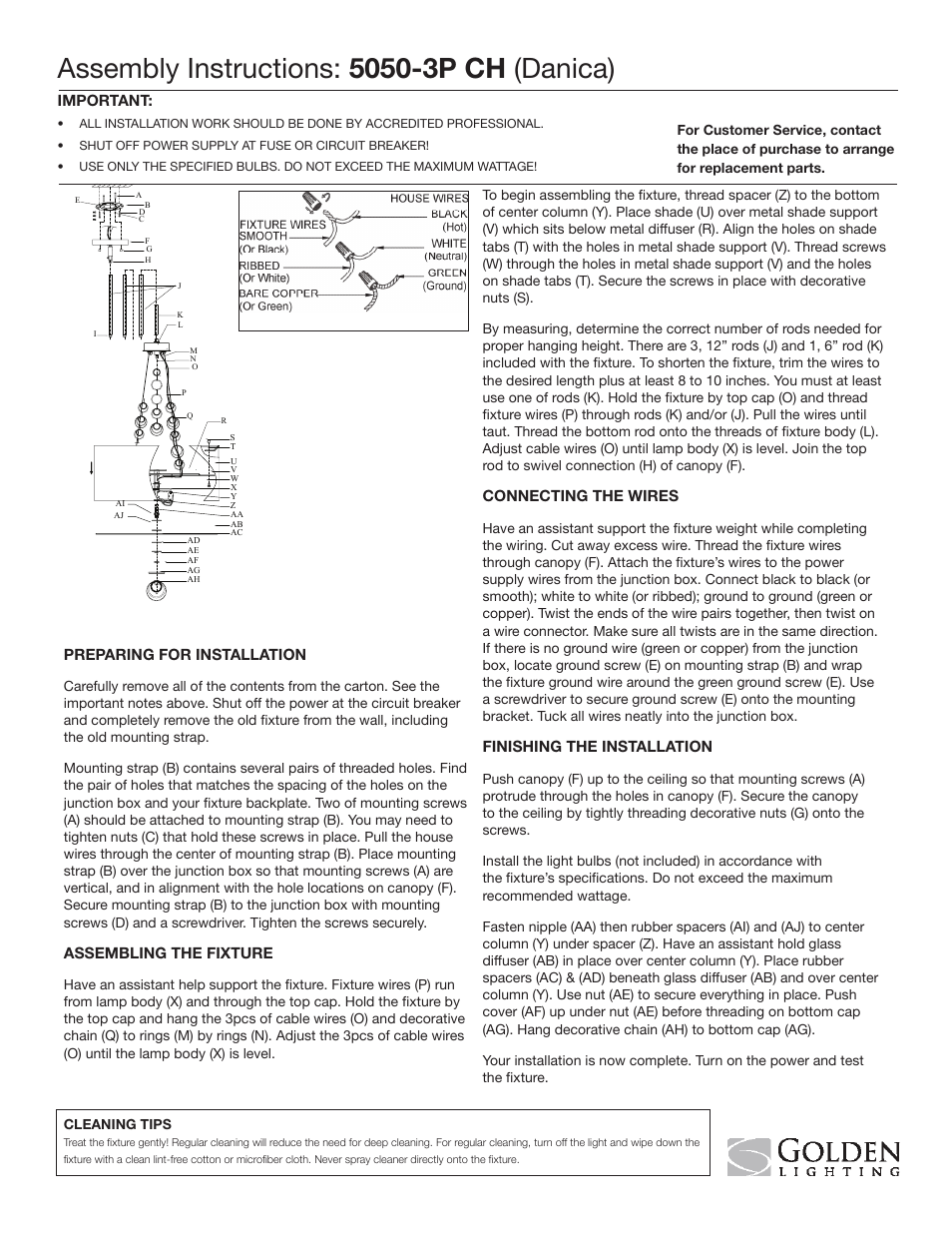 Golden Lighting 5050-3P CH User Manual | 1 page