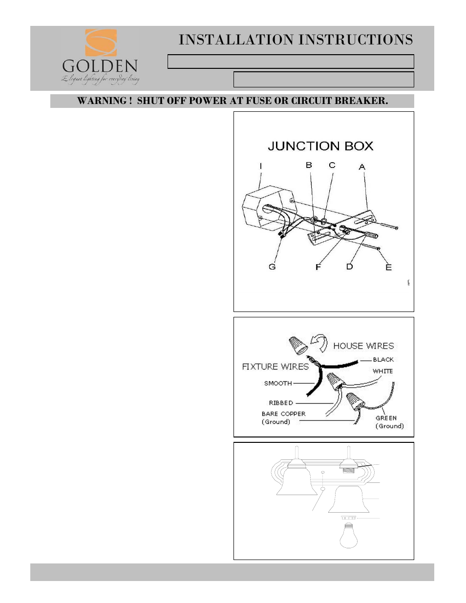 Installation instructions, Mk l h j | Golden Lighting 5221-2 RBZ-TEA User Manual | Page 2 / 2