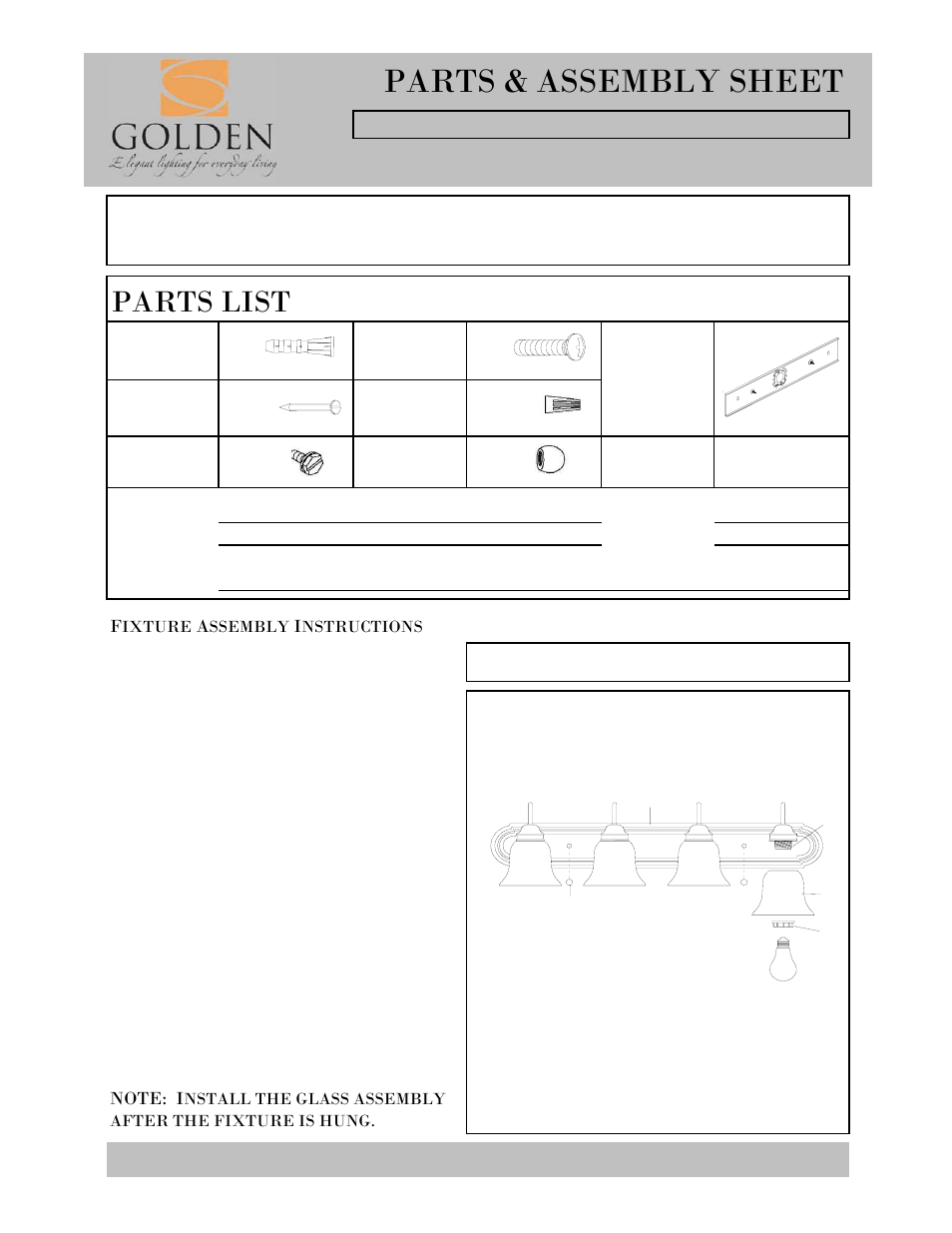 Golden Lighting 5221-4 RBZ-TEA User Manual | 2 pages