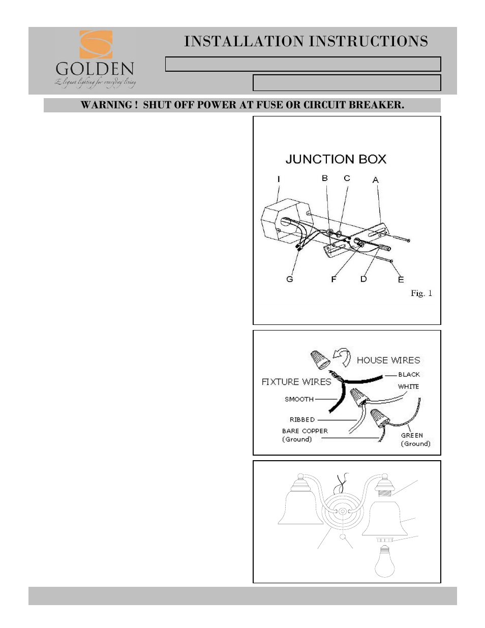 Installation instructions | Golden Lighting 5222-2 RBZ-TEA User Manual | Page 2 / 2