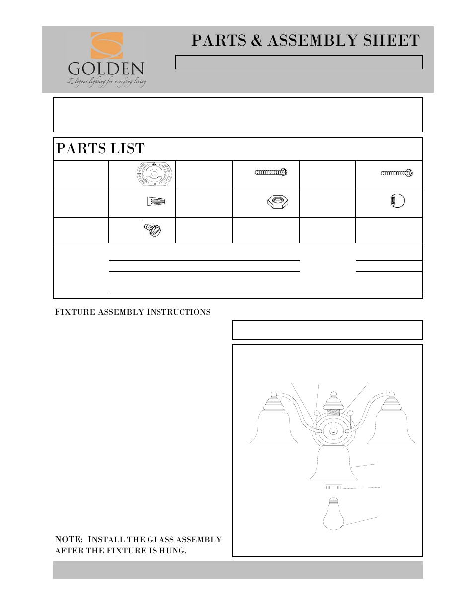 Golden Lighting 5222-3 RBZ-TEA User Manual | 2 pages