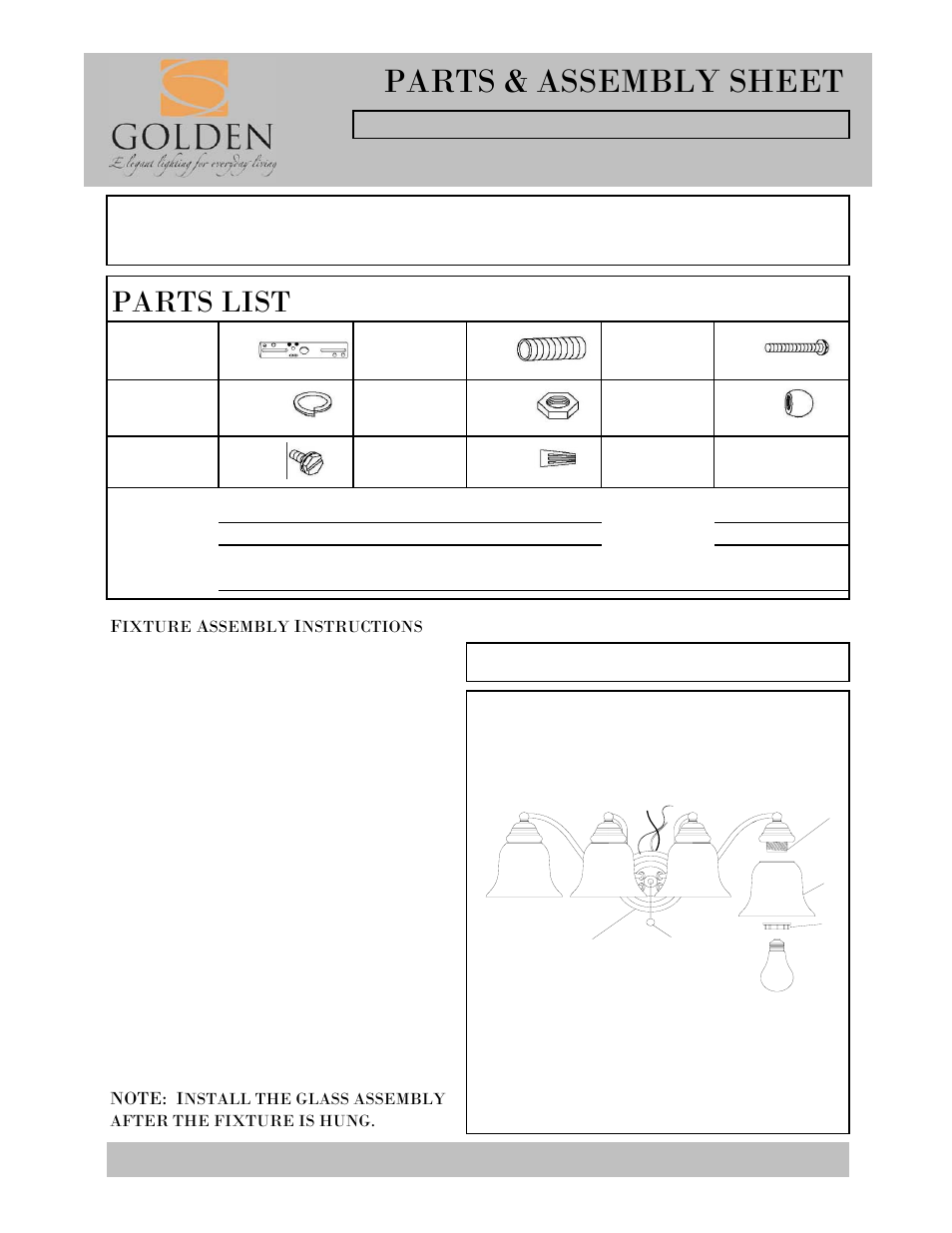 Golden Lighting 5222-4 RBZ-TEA User Manual | 2 pages