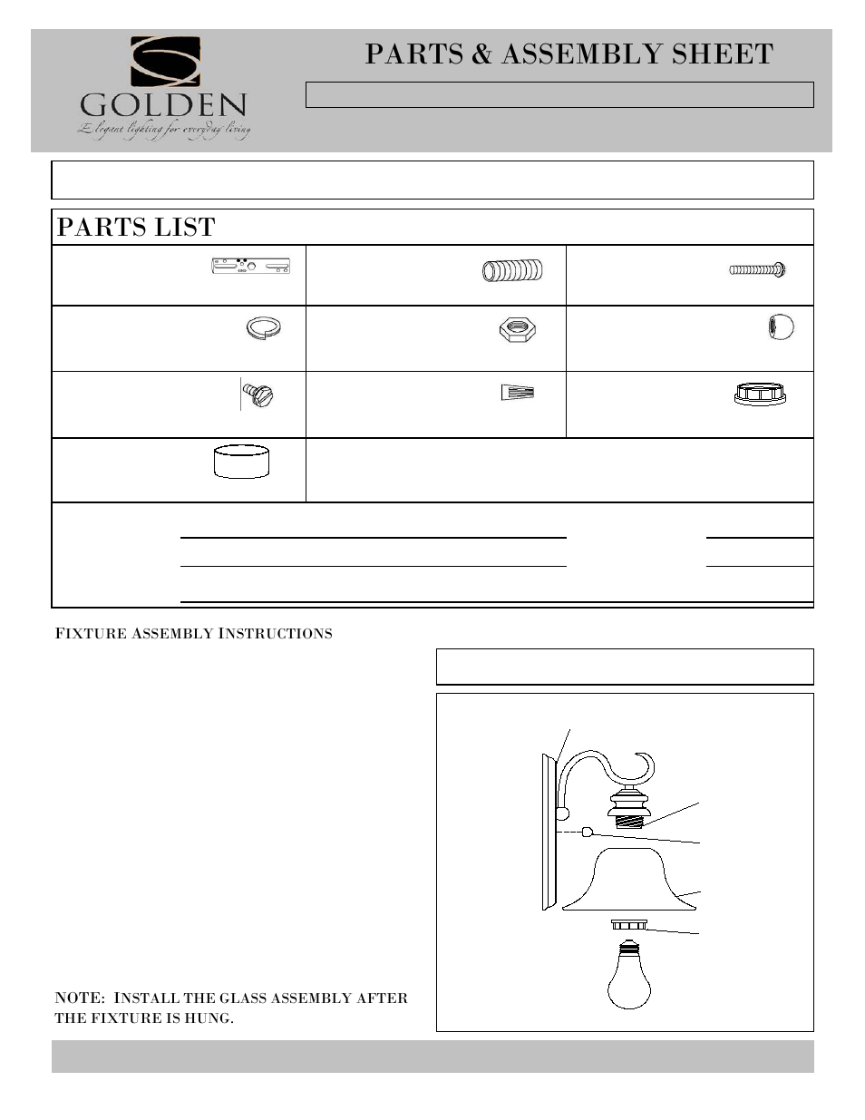 Golden Lighting 6005-1W RBZ User Manual | 2 pages