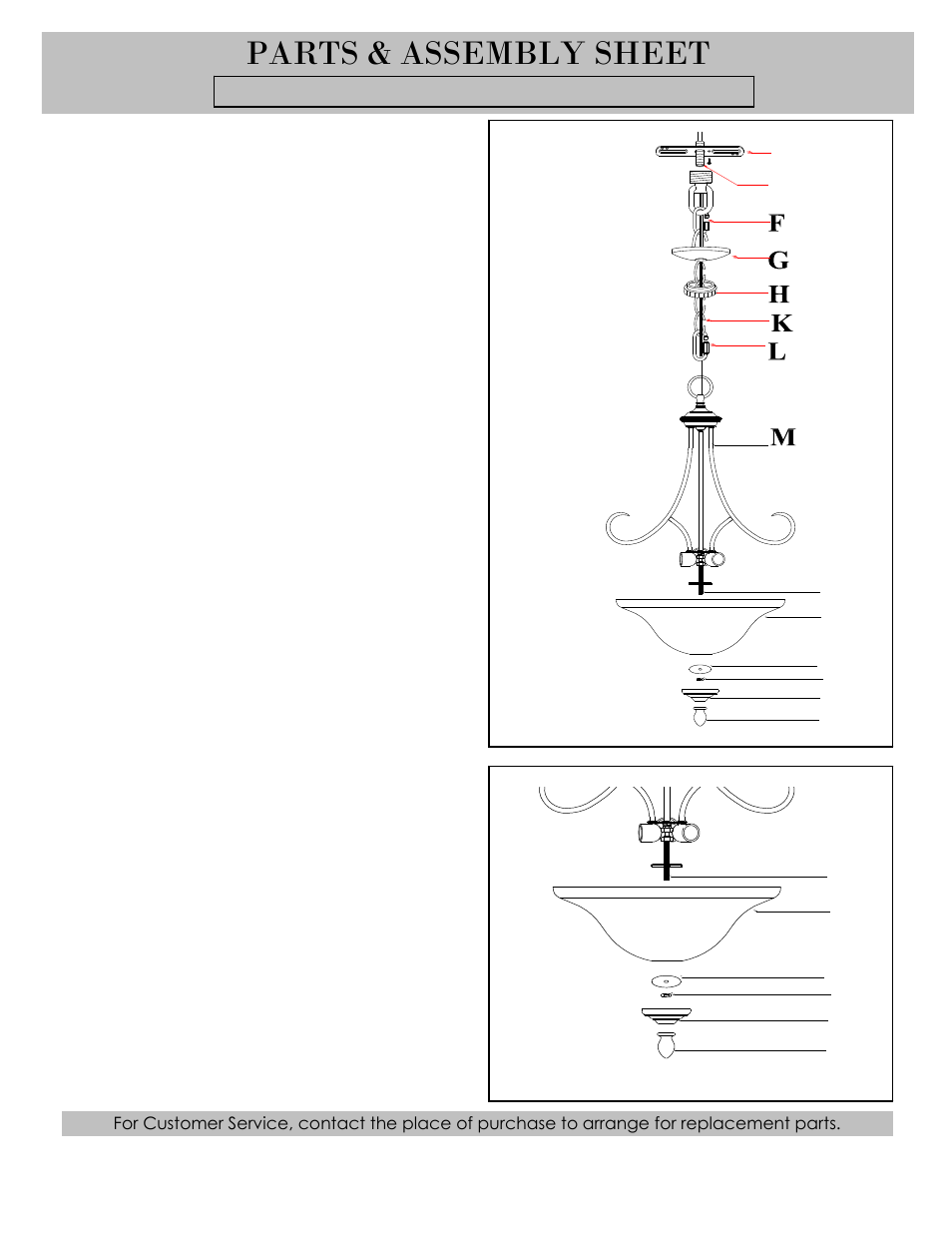 Parts & assembly sheet | Golden Lighting 6005-3P RBZ User Manual | Page 2 / 3