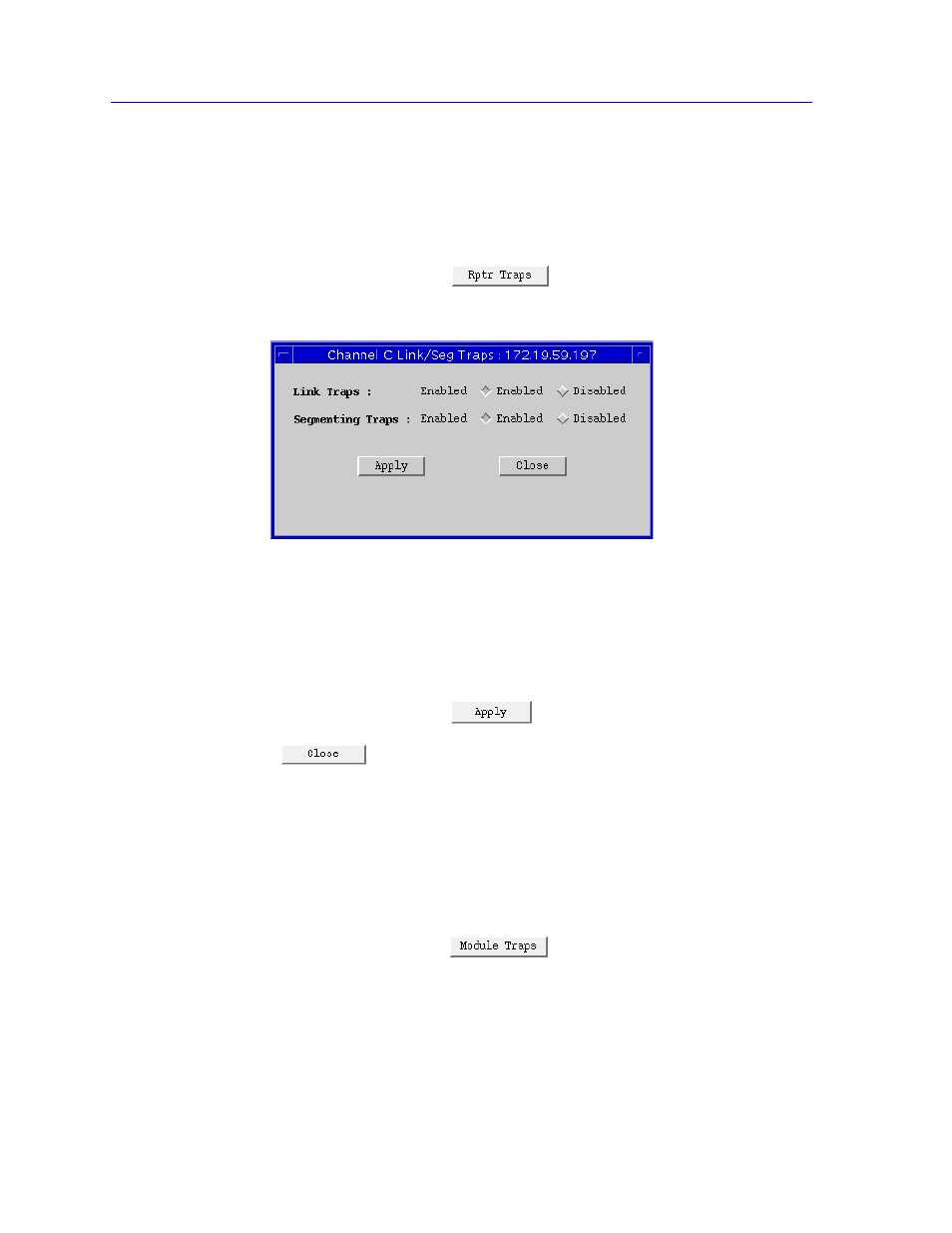 Configuring link/seg traps for the repeater, Viewing and configuring link/seg traps for hub mod | Cabletron Systems EMM-E6 User Manual | Page 64 / 118