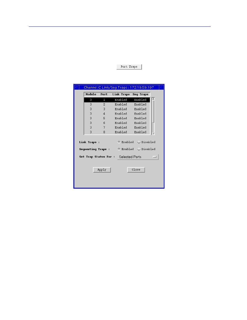 Viewing and configuring link/seg traps for ports | Cabletron Systems EMM-E6 User Manual | Page 66 / 118