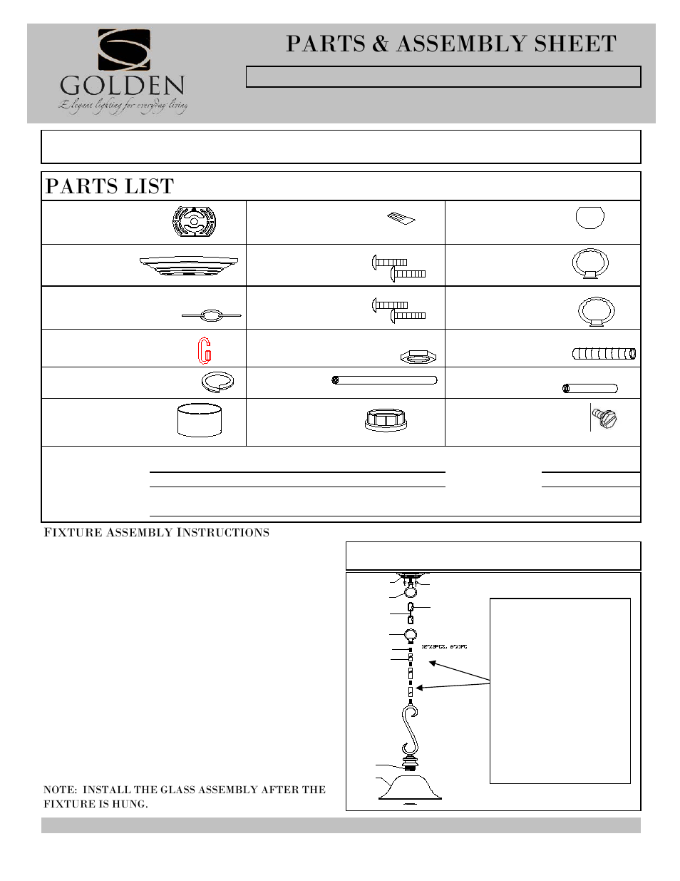 Golden Lighting 6005-M1L RBZ User Manual | 3 pages