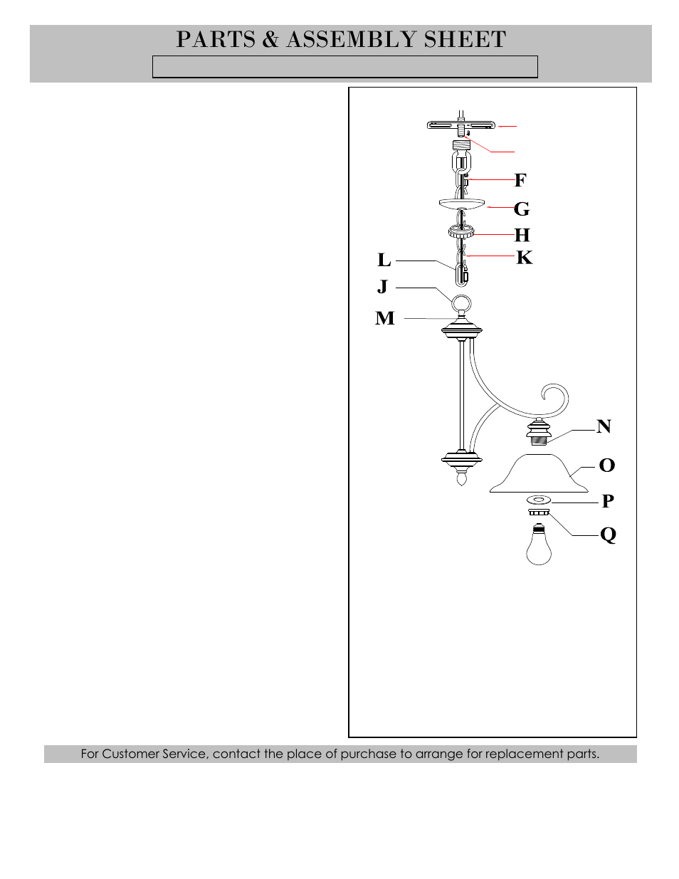 Parts & assembly sheet | Golden Lighting 6005-ND3 RBZ User Manual | Page 2 / 3