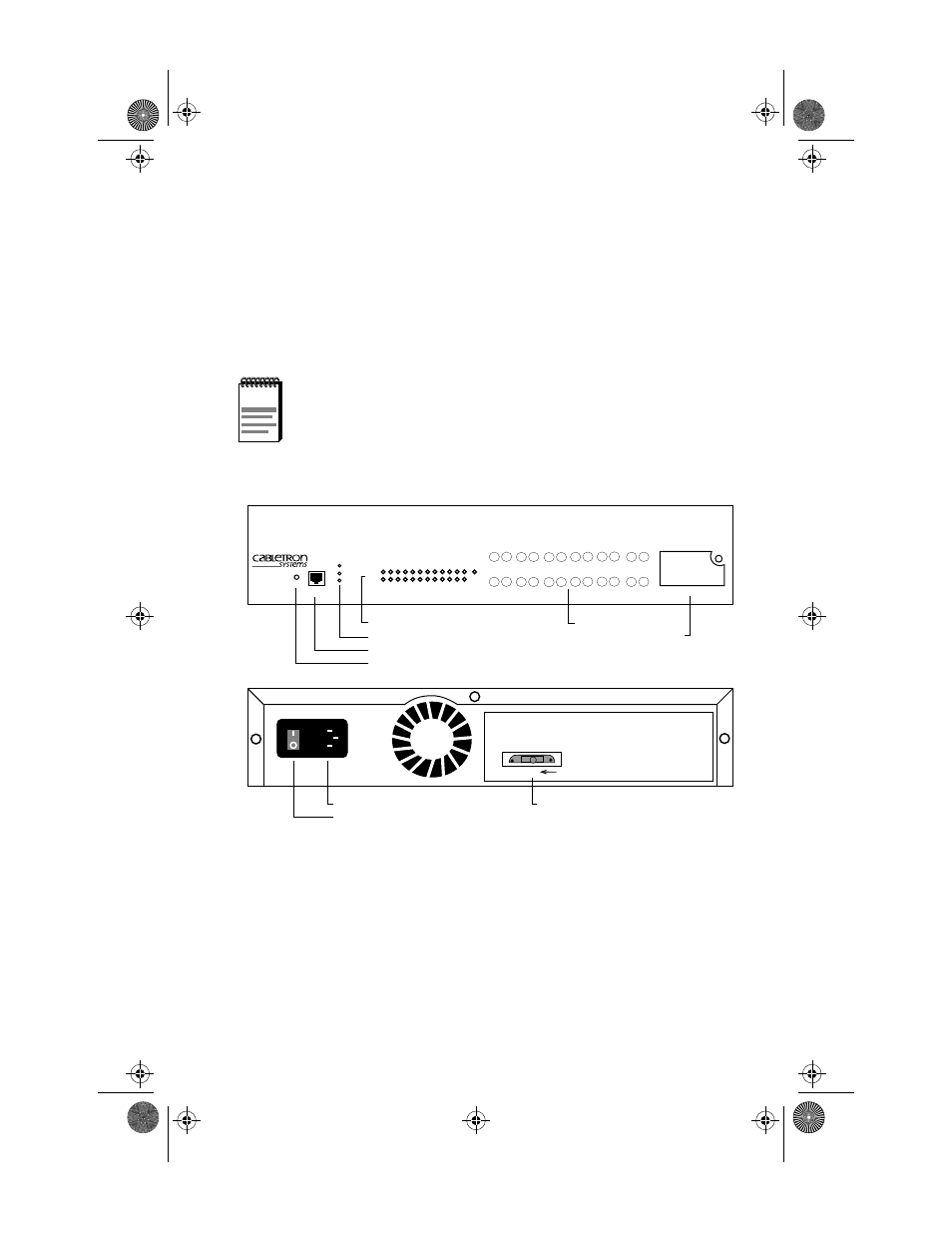 Sehi features and options, Chapter 2, Details the features of the sehi | Chapter 2 sehi features and options, Sehi user’s guide 2-1, Figure 2-1 front and rear views of the sehi-22fl | Cabletron Systems SEHI-22FL User Manual | Page 12 / 85