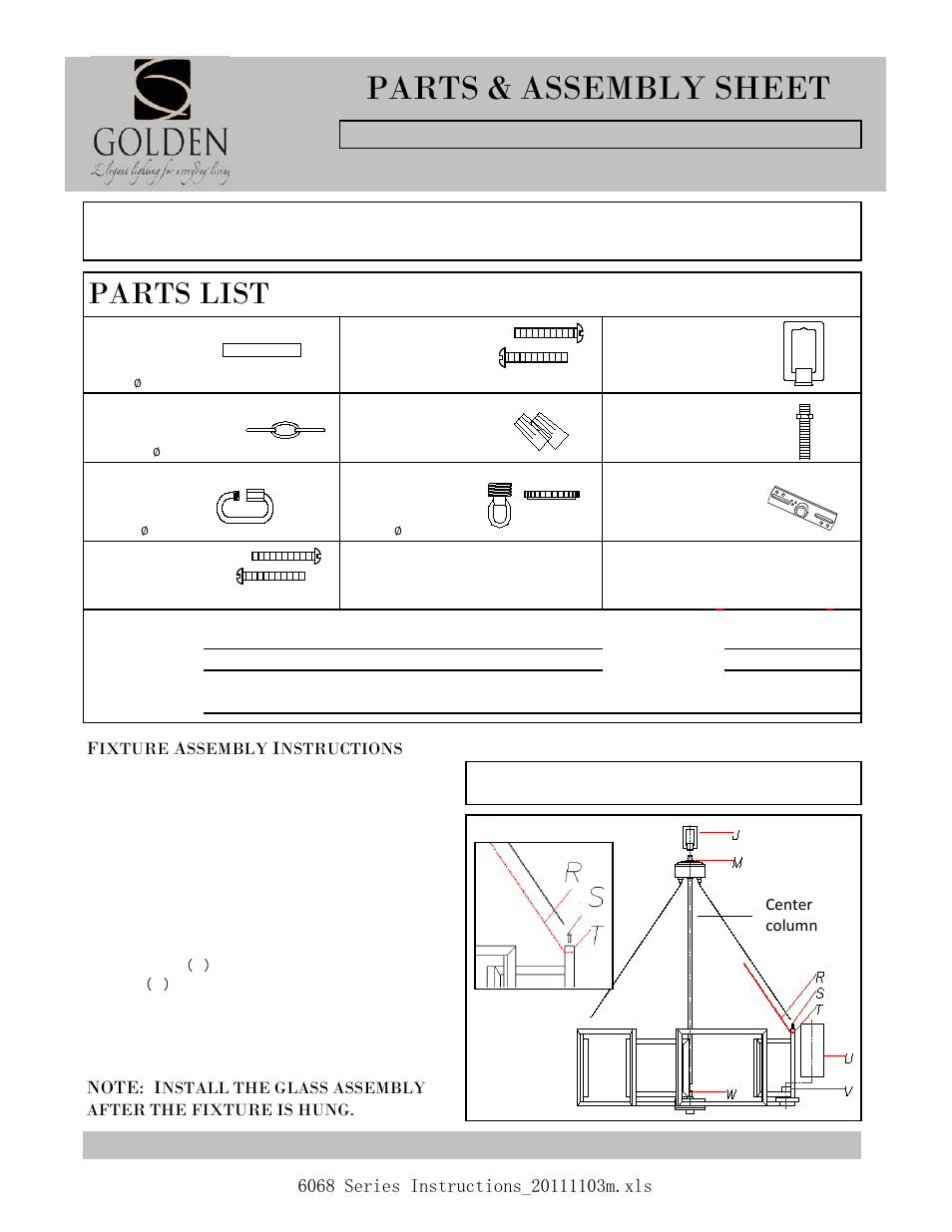 Golden Lighting 6068-5 GMT User Manual | 3 pages