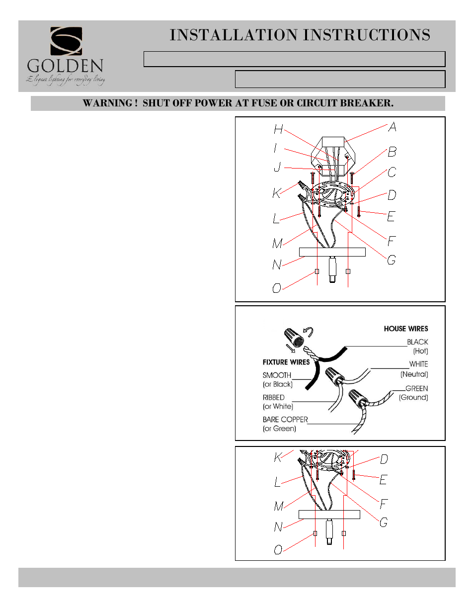 6068-m1l-i, Installation instructions | Golden Lighting 6068-M1L GMT User Manual | Page 2 / 2