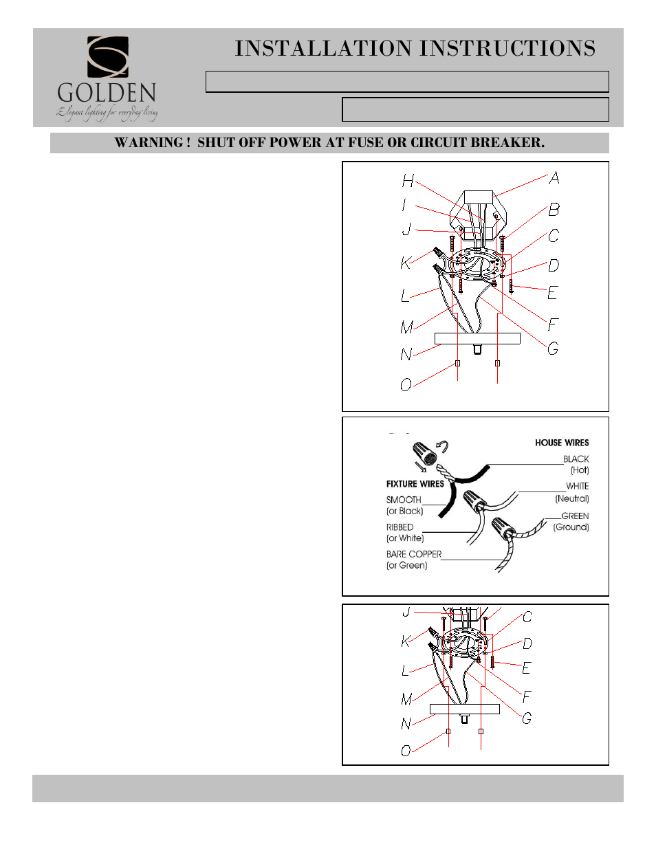 6068-sf-i, Installation instructions | Golden Lighting 6068-SF GMT User Manual | Page 2 / 2